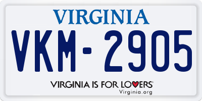 VA license plate VKM2905