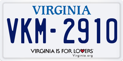 VA license plate VKM2910