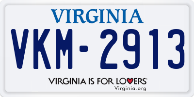 VA license plate VKM2913