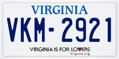 VA license plate VKM2921