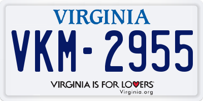 VA license plate VKM2955