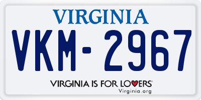 VA license plate VKM2967