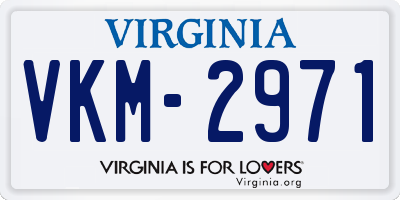 VA license plate VKM2971