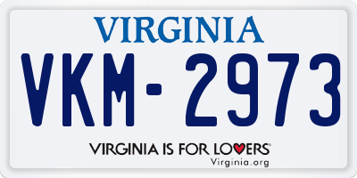 VA license plate VKM2973