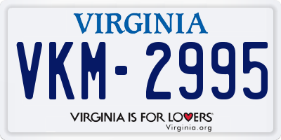 VA license plate VKM2995