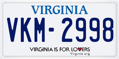 VA license plate VKM2998