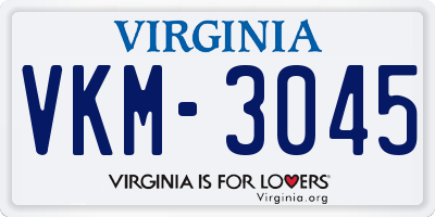 VA license plate VKM3045