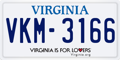 VA license plate VKM3166
