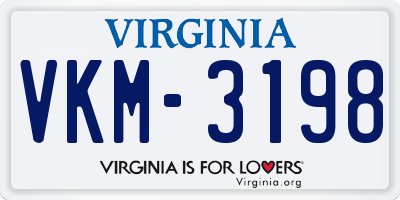 VA license plate VKM3198