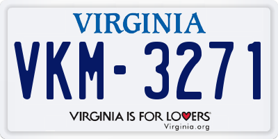 VA license plate VKM3271