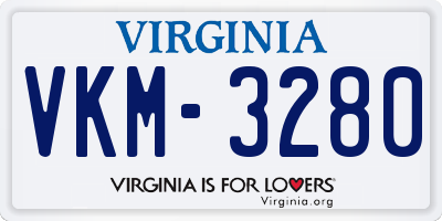 VA license plate VKM3280