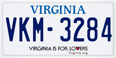 VA license plate VKM3284