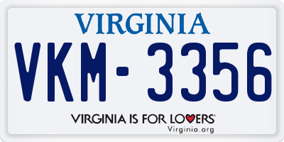 VA license plate VKM3356