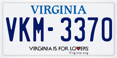 VA license plate VKM3370