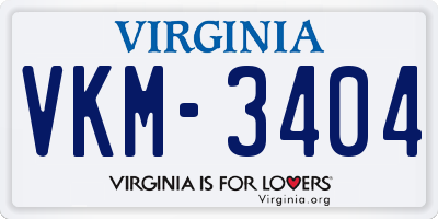VA license plate VKM3404