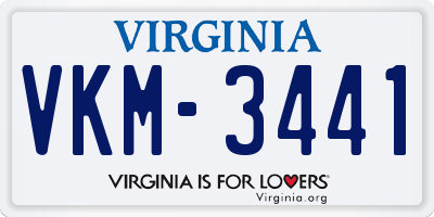VA license plate VKM3441
