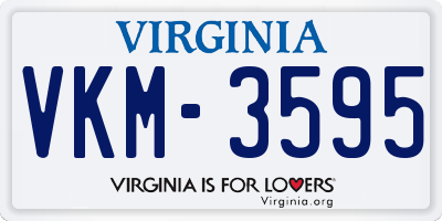 VA license plate VKM3595