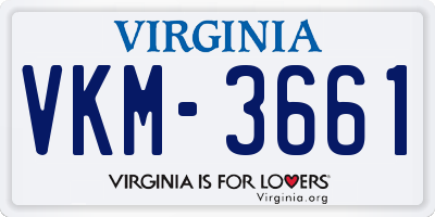 VA license plate VKM3661