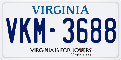 VA license plate VKM3688