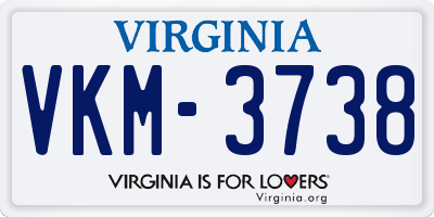 VA license plate VKM3738