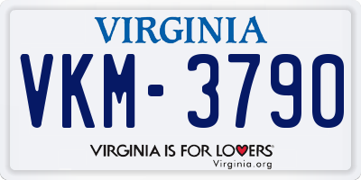 VA license plate VKM3790