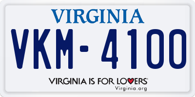 VA license plate VKM4100