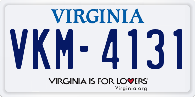 VA license plate VKM4131