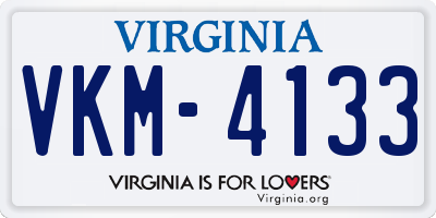 VA license plate VKM4133
