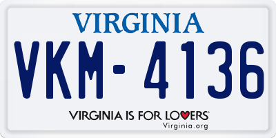 VA license plate VKM4136
