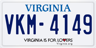 VA license plate VKM4149