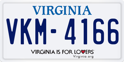 VA license plate VKM4166