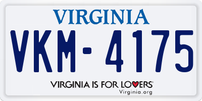 VA license plate VKM4175