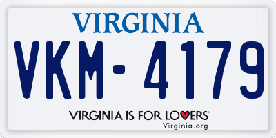 VA license plate VKM4179