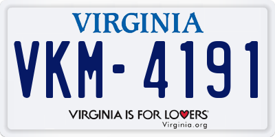 VA license plate VKM4191