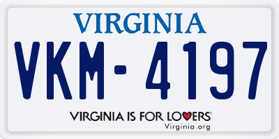 VA license plate VKM4197
