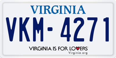 VA license plate VKM4271