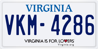 VA license plate VKM4286