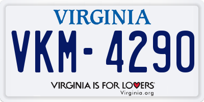 VA license plate VKM4290