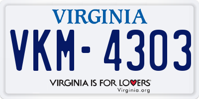 VA license plate VKM4303