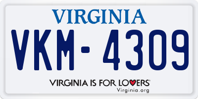 VA license plate VKM4309