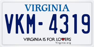 VA license plate VKM4319