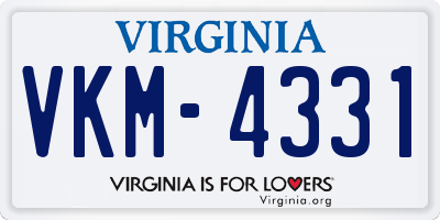 VA license plate VKM4331