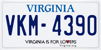 VA license plate VKM4390