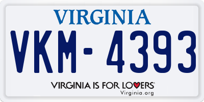 VA license plate VKM4393