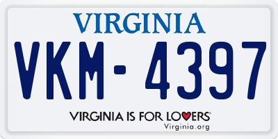 VA license plate VKM4397