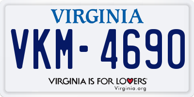 VA license plate VKM4690