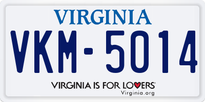 VA license plate VKM5014