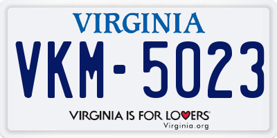 VA license plate VKM5023