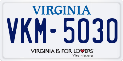 VA license plate VKM5030