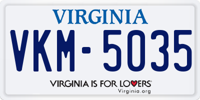 VA license plate VKM5035